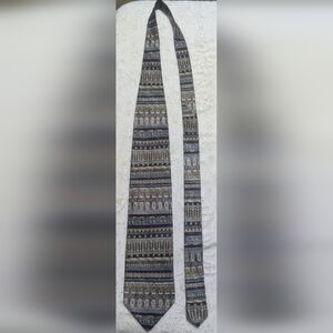 Luxury DANI Handmade Silk Tie – Vintage Geometric Pattern, Wide Cut